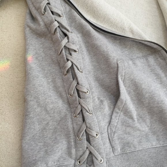 FAITH CONNEXION Mens Laced Hooded Sweat Jacket Sz S Grey 100% Cotton NEW $560 - Picture 12 of 12